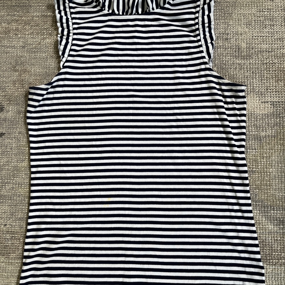 Crown & Ivy Navy and White Striped Tank Top